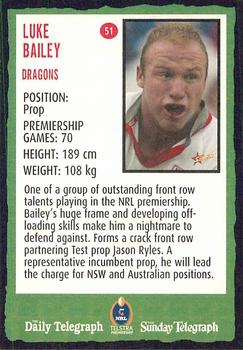 2004 Daily Telegraph NRL #51 Luke Bailey Back